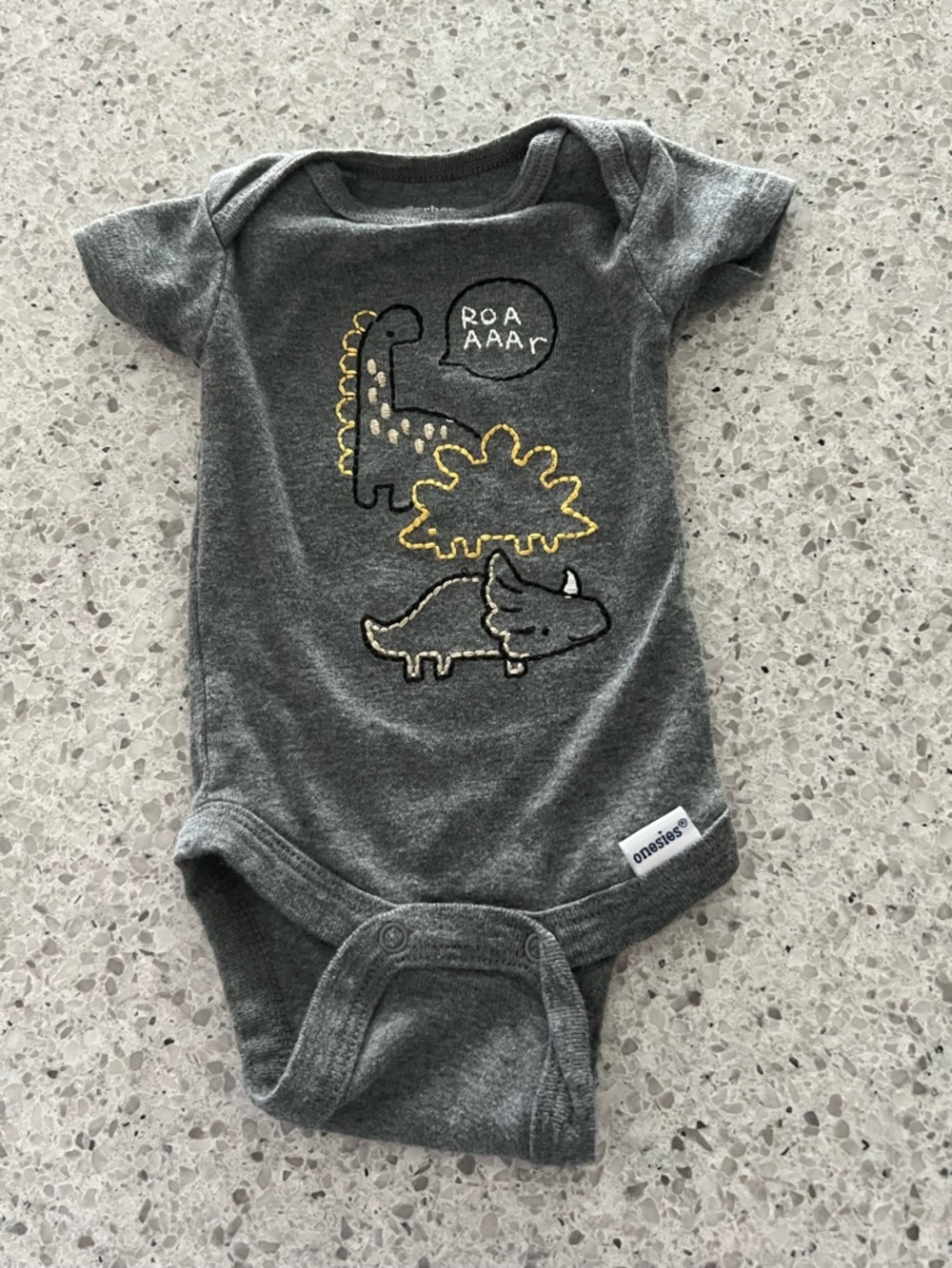 Gerber Green Camo & Gray Dino Baby One-Piece Bodysuits - 2 Pack - Picture 2 of 3